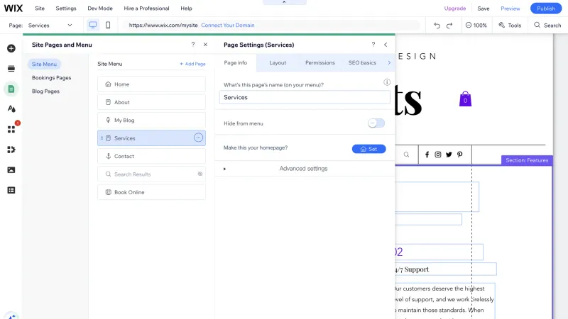 Wix — Design, интерфейс, скриншот 1250