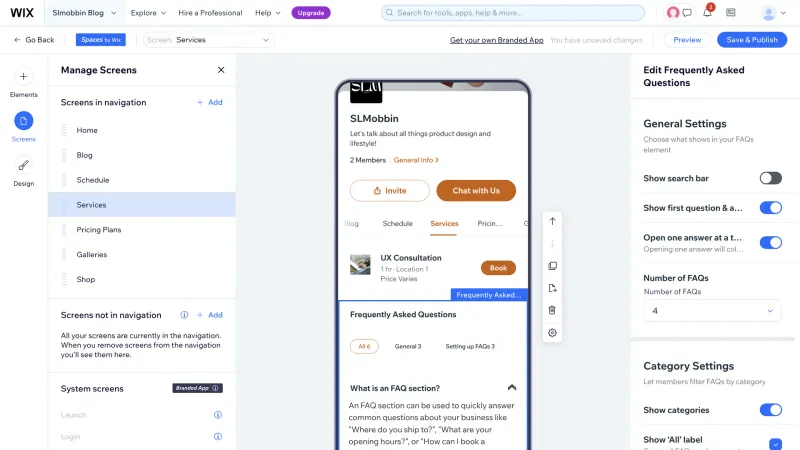 Wix — Design, интерфейс, скриншот 1284