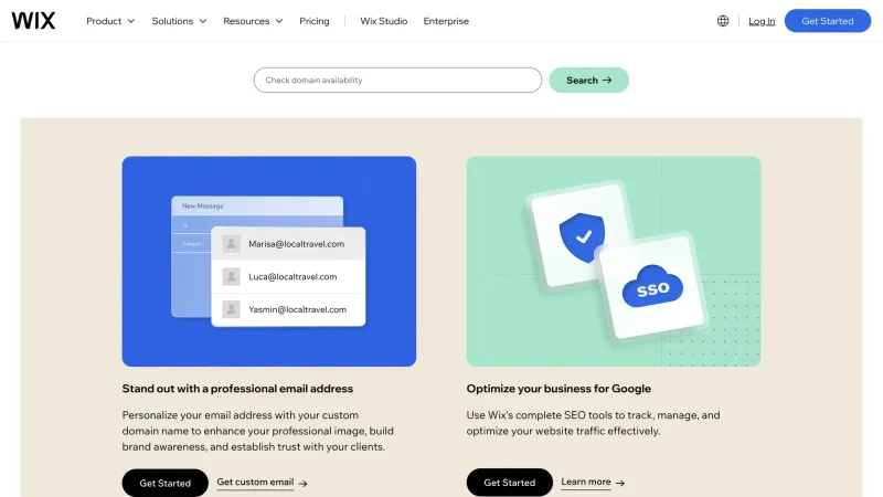Wix — Design, интерфейс, скриншот 1366