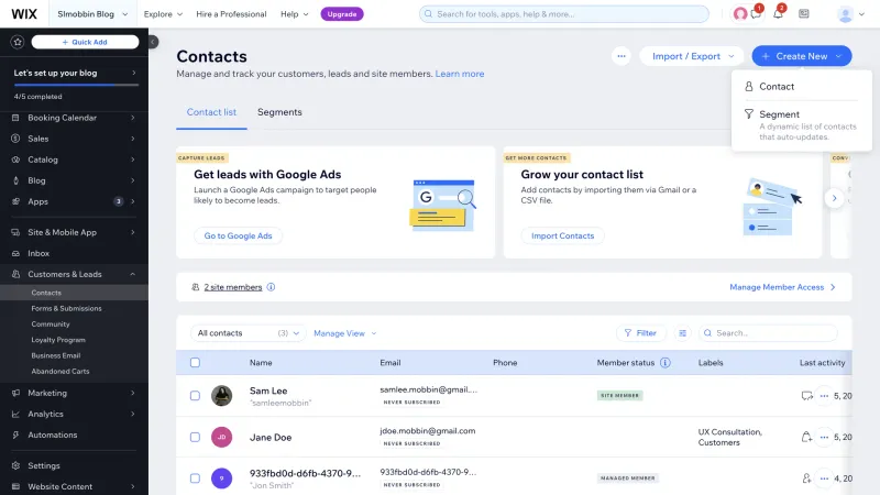 Wix — Design, интерфейс, скриншот 1370