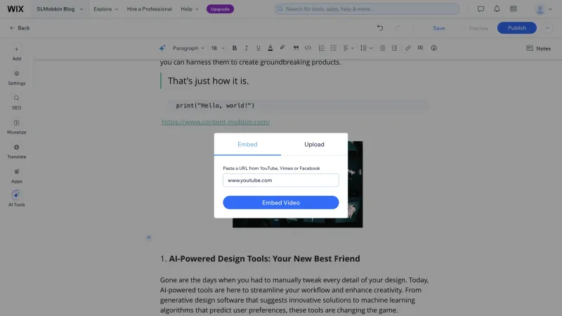 Wix — Design, интерфейс, скриншот 1372