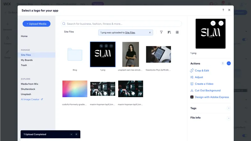 Wix — Design, интерфейс, скриншот 1399
