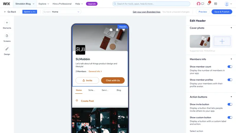 Wix — Design, интерфейс, скриншот 1419