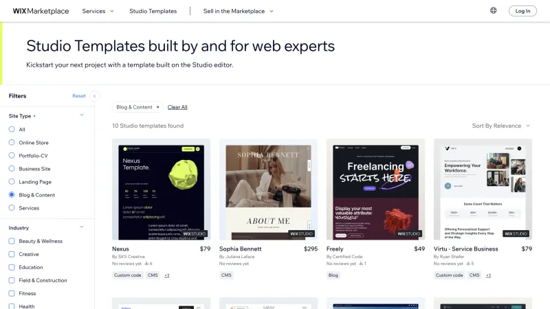 Wix — Design, интерфейс, скриншот 1429