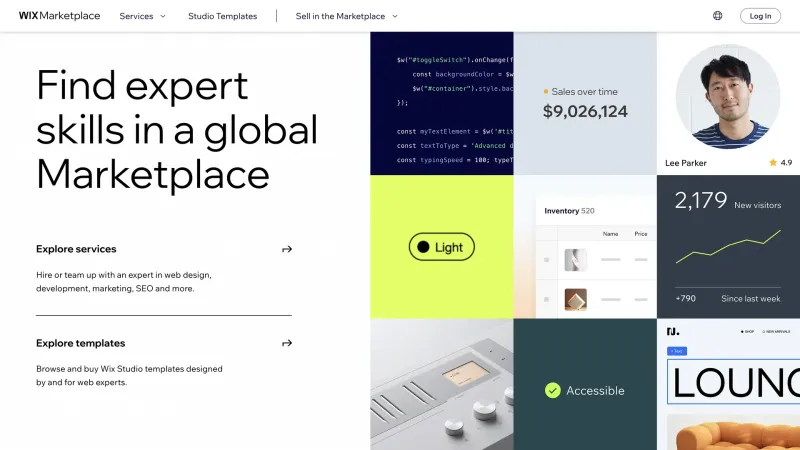 Wix — Design, интерфейс, скриншот 1440