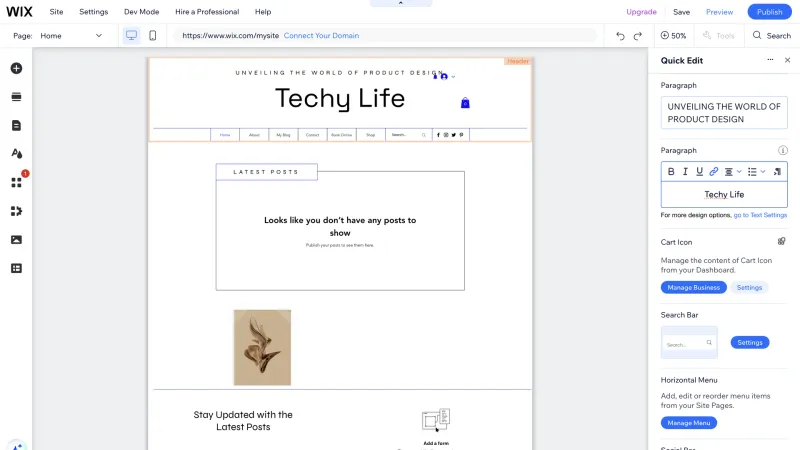 Wix — Design, интерфейс, скриншот 1503
