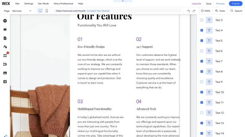 Wix — Design, интерфейс, скриншот 1522