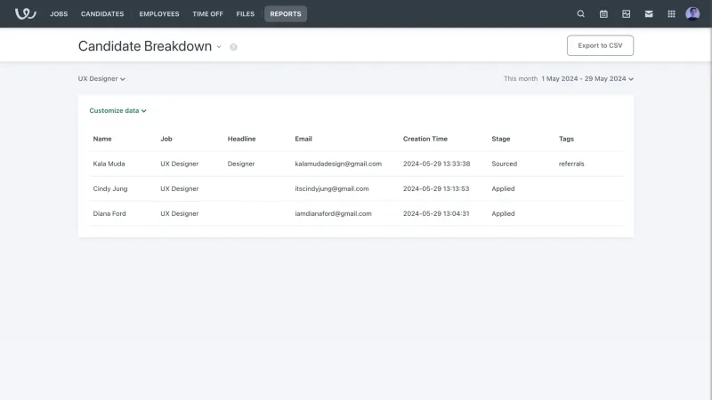 Workable — HR, интерфейс, скриншот 2/807