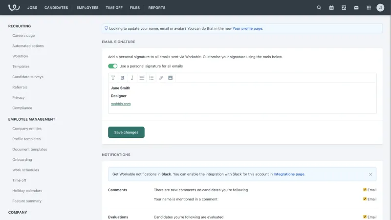 Workable — HR, интерфейс, скриншот 11/807